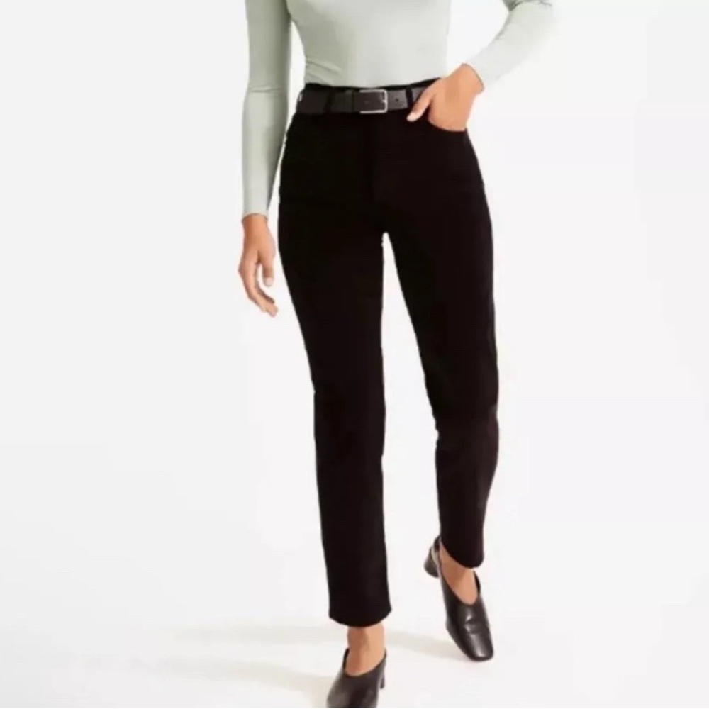 Everlane Women 23 The Baby Cord Cheeky Skinny Corduroy Black High Rise Pants